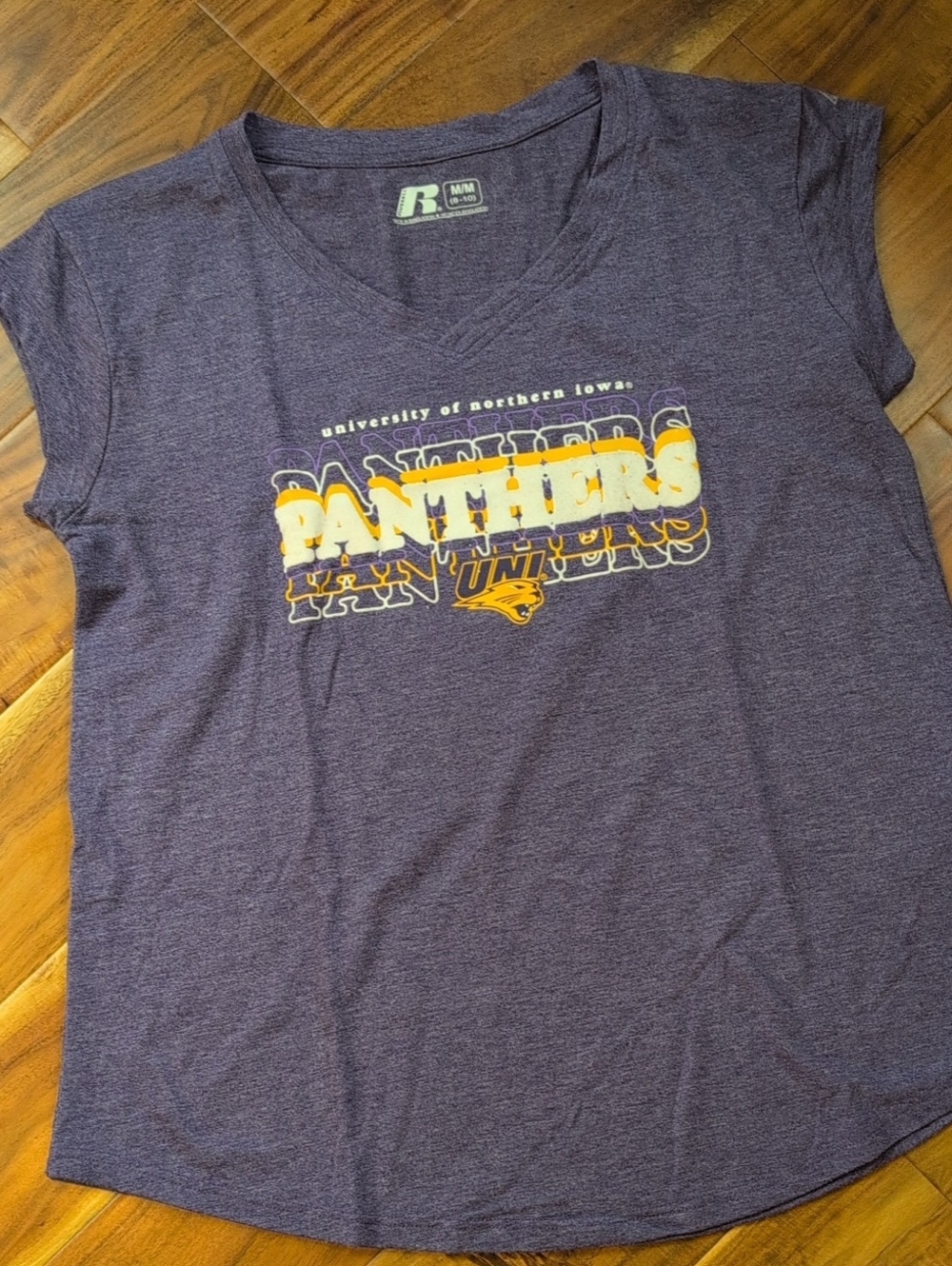 University of Northern Iowa Panthers Purple Graphic Tee Women's M